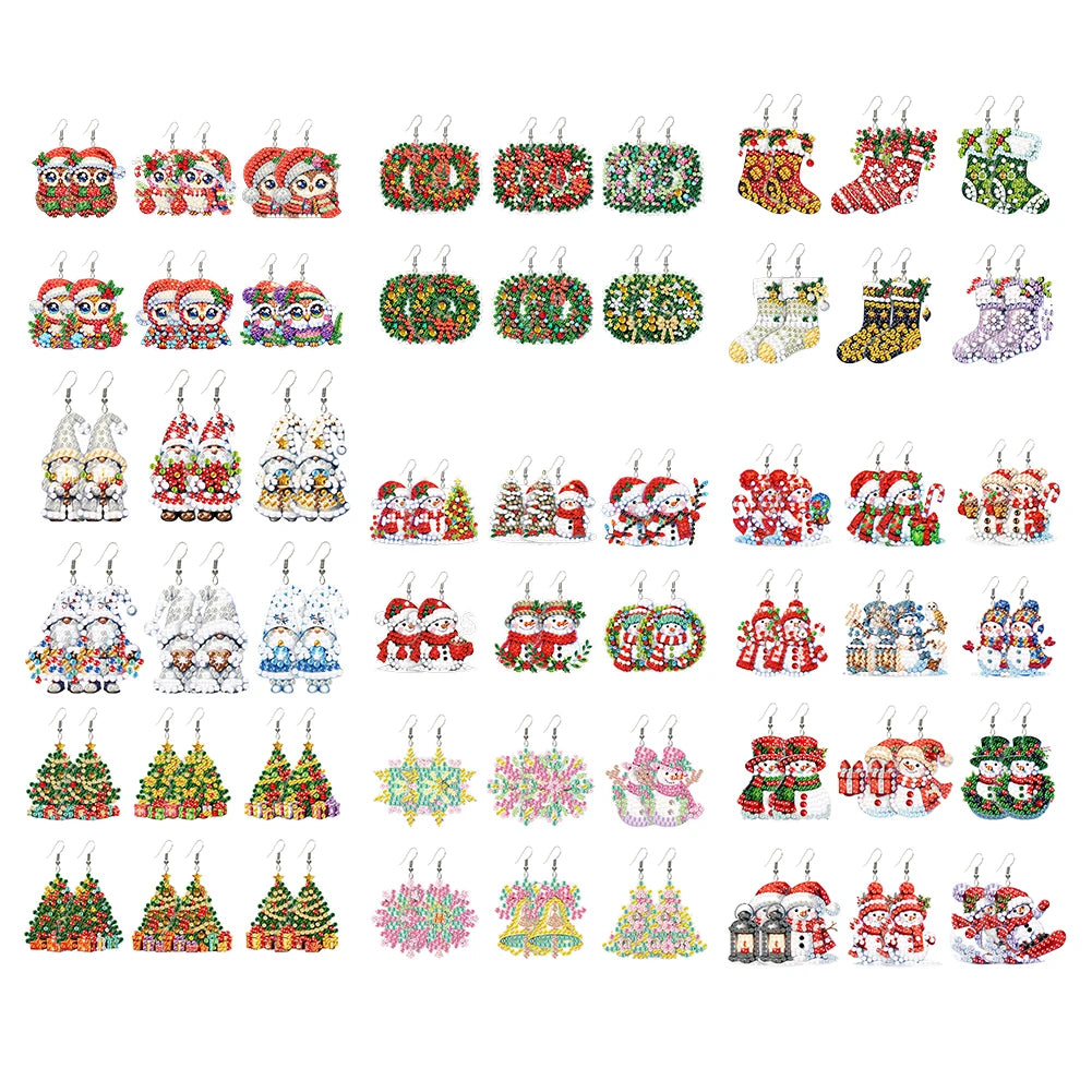 6 Pairs Double Sided Christmas Gnome