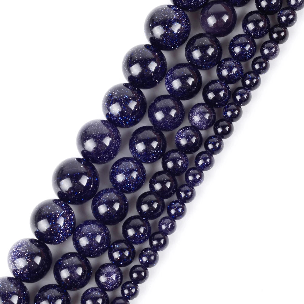 4/6/8/10/12mm Natural Blue Sand Stone Beads