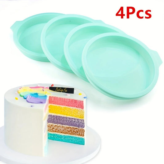 4pcs, Non-Stick Silicone Cake and Bread Molds