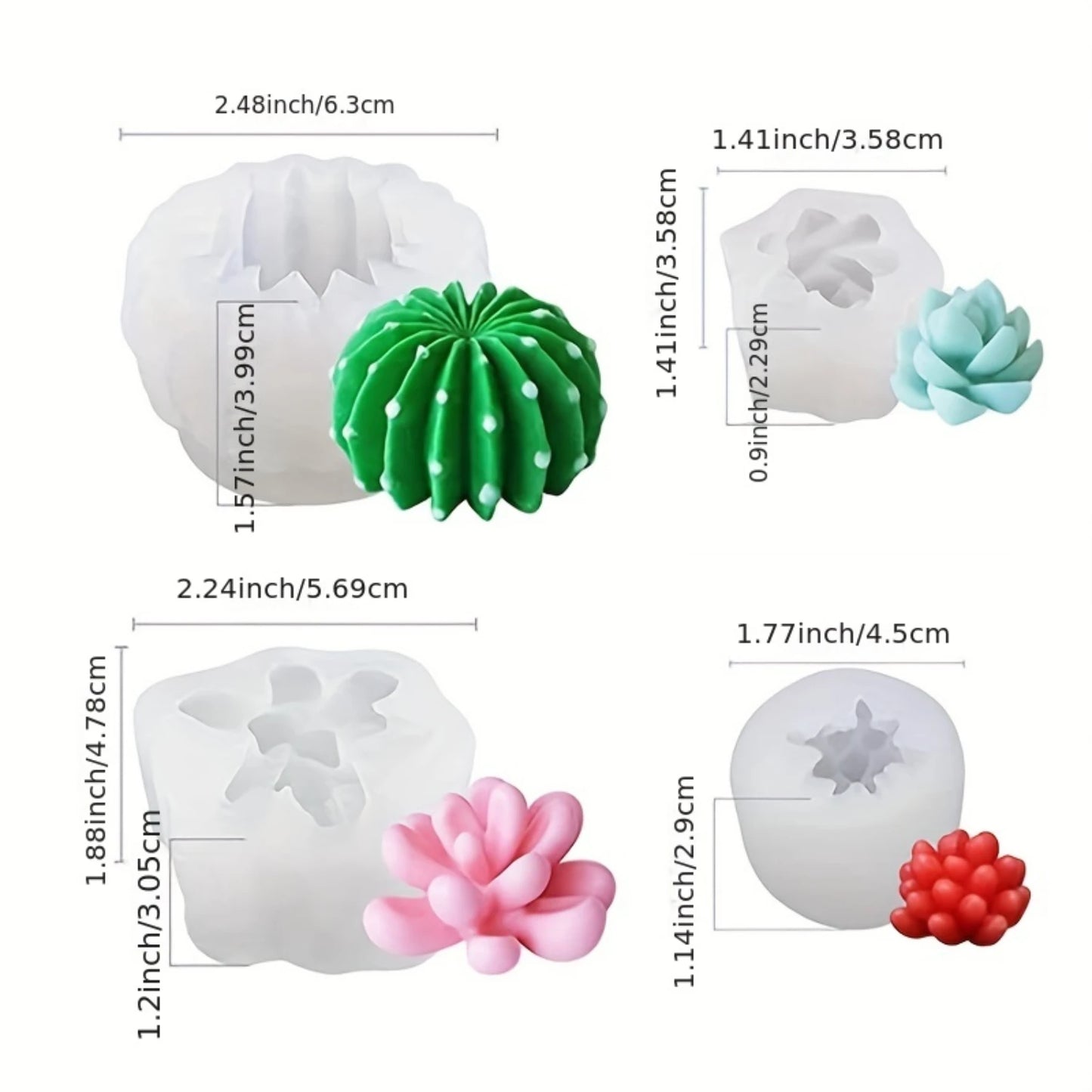 9pcs, 3D Silicone Succulent Plant Chocolate and Candy Molds - Perfect for Baking and Fondant - Kitchen Gadgets and Accessories