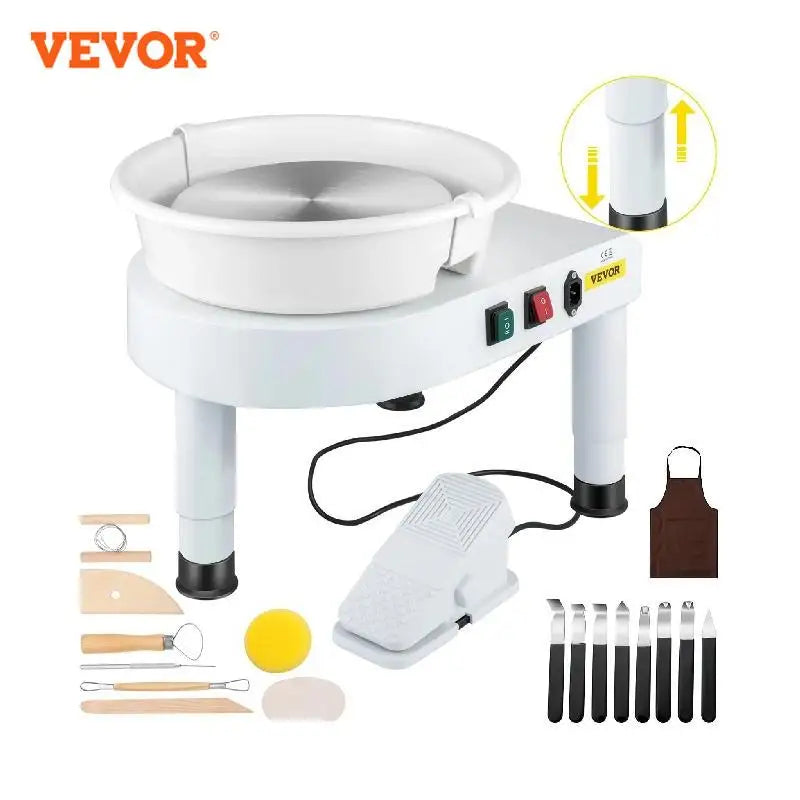 Electric Pottery Wheel Machine 28CM 35CM Foot Pedal W/ Shaping Tools