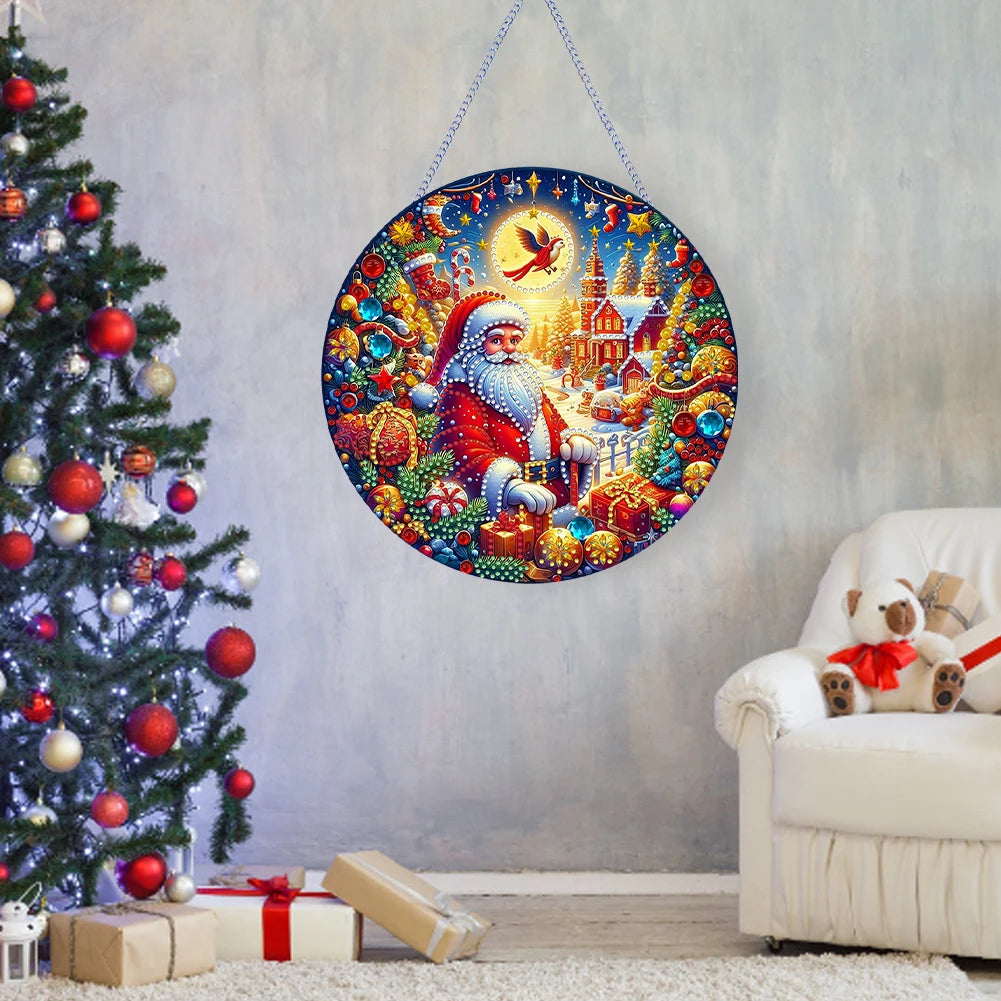 Christmas Special Shape Santa Claus Diamond Painting Dots Pendant