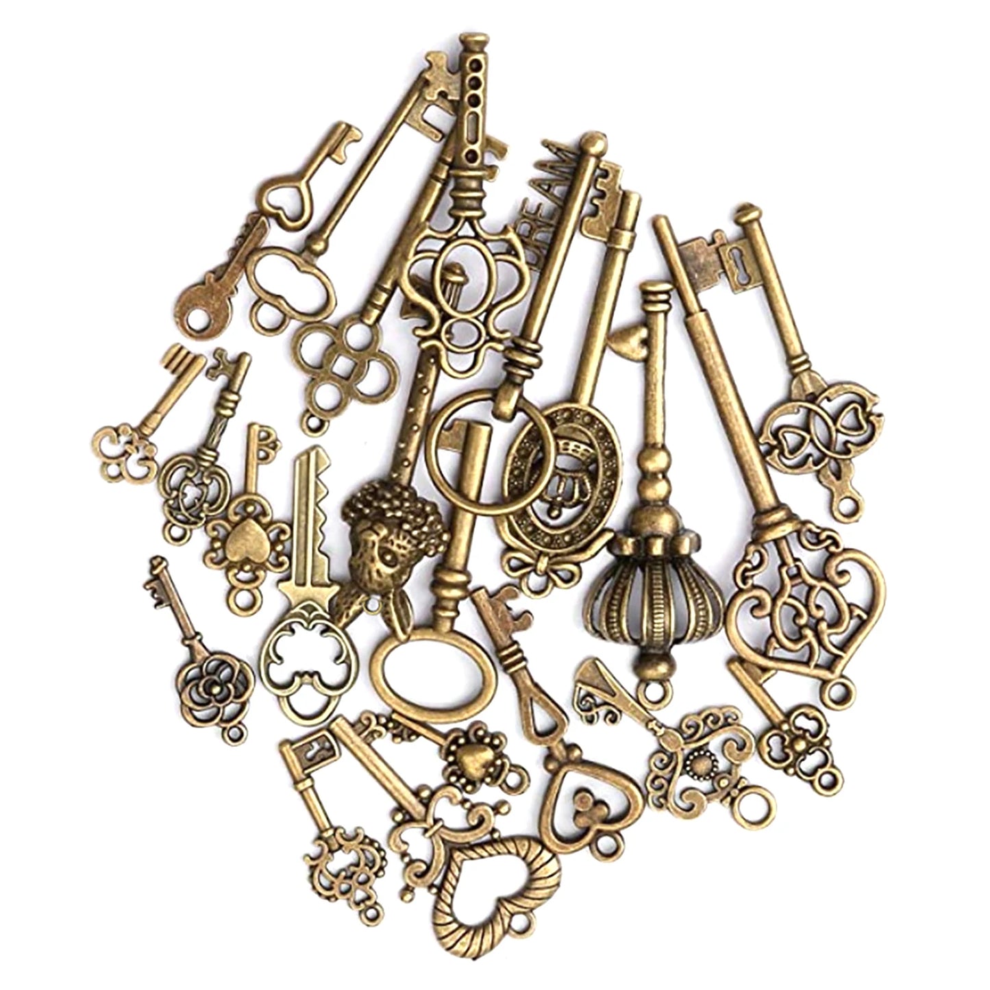 46Pcs/Set Antique Bronze Vintage Skeleton Keys