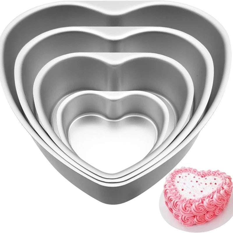 Aluminum Heart Shaped 4pcs Nonstick Baking Pan