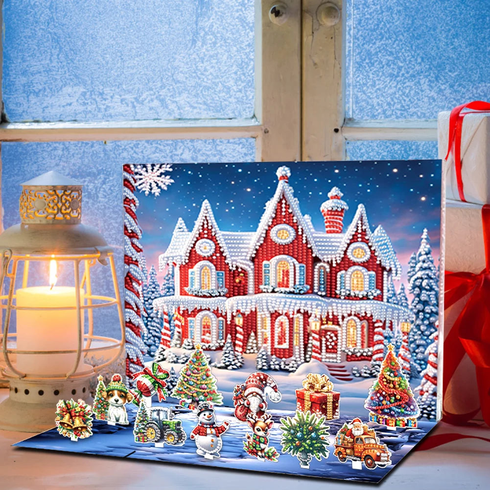 Christmas Calendar Diamond Painting Tabletop Ornament Advent Box