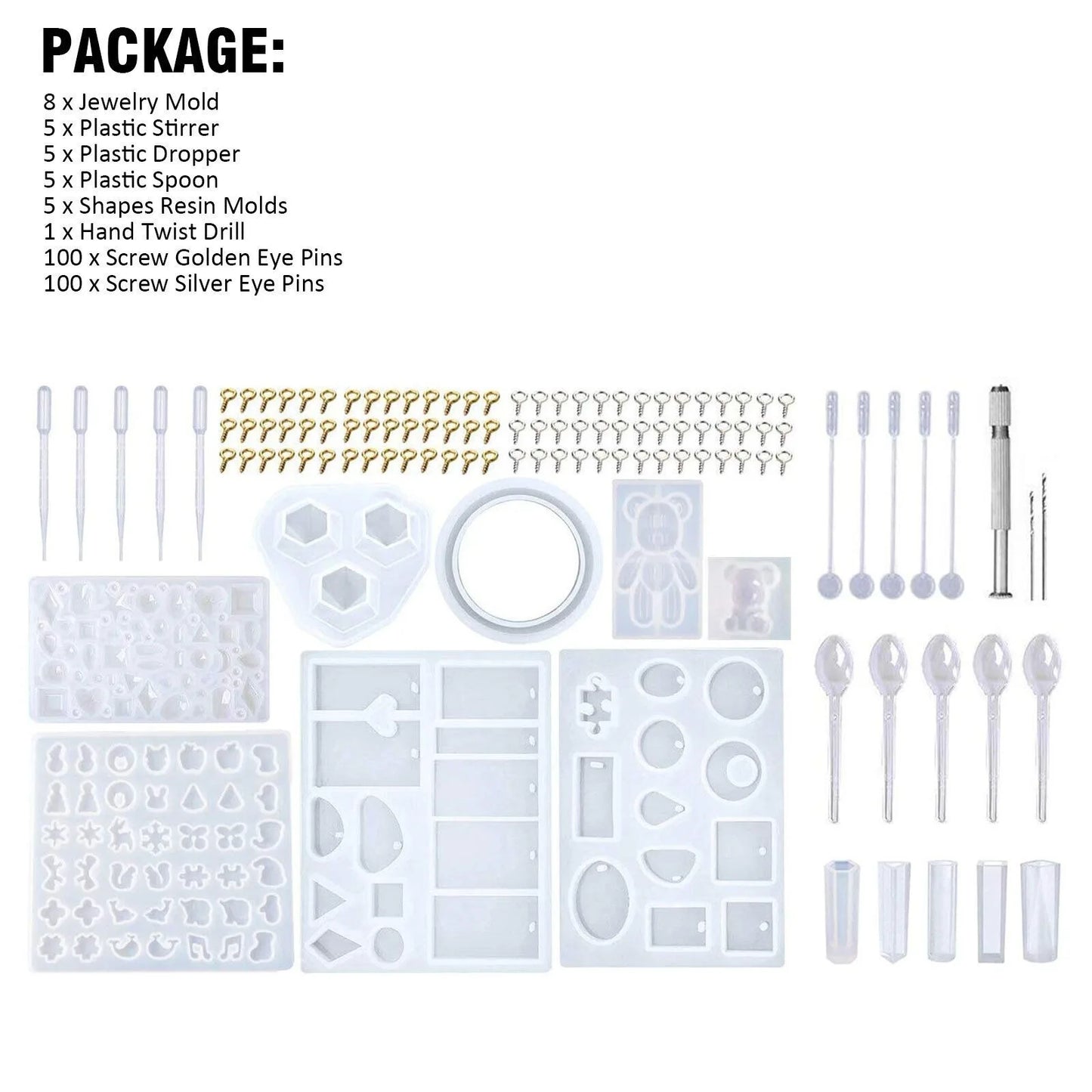 229pcs Resin Casting Silicone Molds