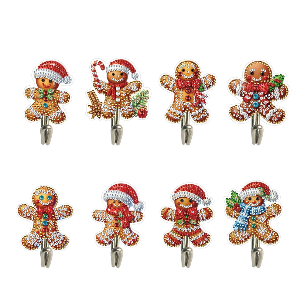 8Pcs Christmas Theme Diamond Art Hanging Hooks