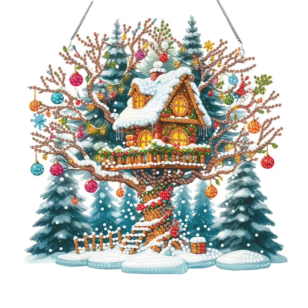 Christmas Acrylic Special Shape Goblin Diamond Painting Pendant Kit