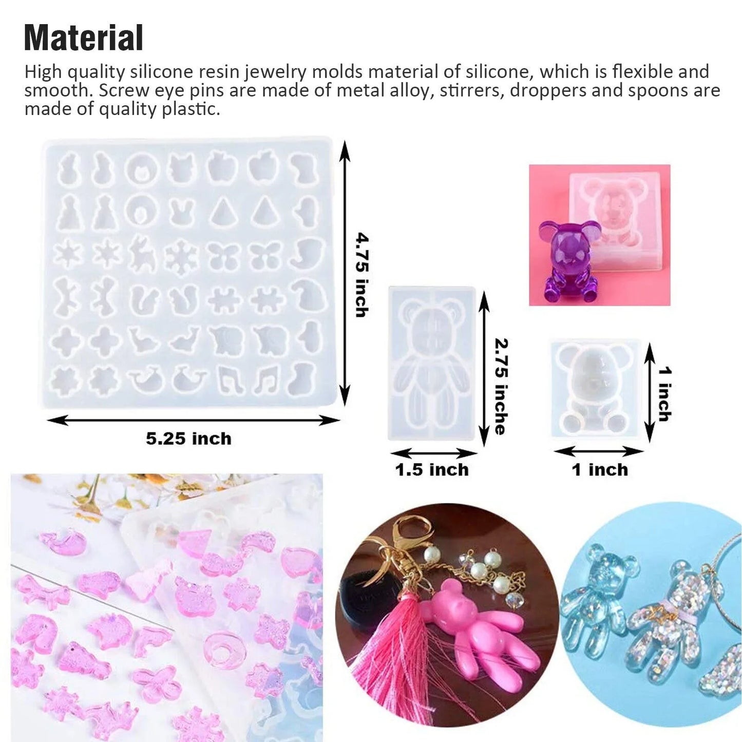 229pcs Resin Casting Silicone Molds