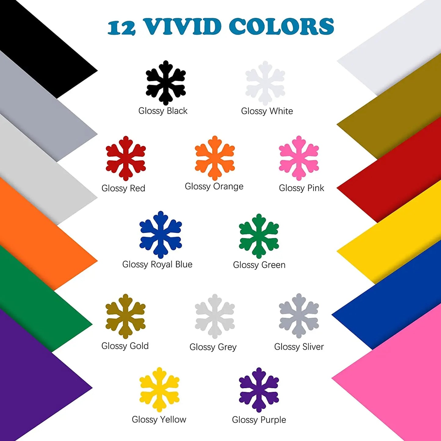 12X5ft Multi Color Permanent Adhesive Vinyl Rolls