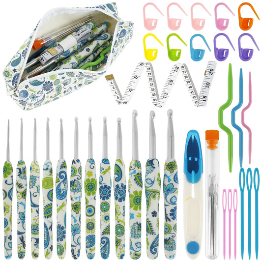 Ergonomic Crochet Hook Set with Storage Bag