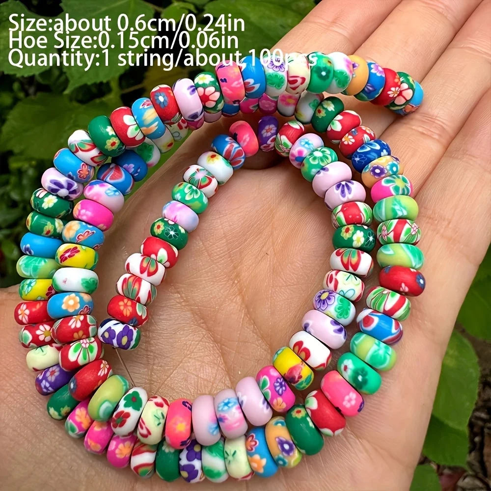 About 100pcs Colored Polymer Clay Beads