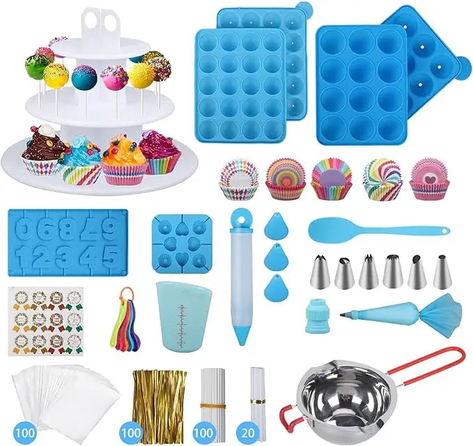 554PCS Cake Making Kit-Silicone Lollipop Molds