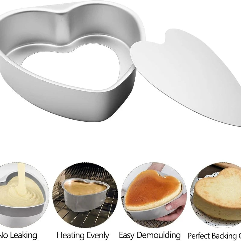 Aluminum Heart Shaped 4pcs Nonstick Baking Pan