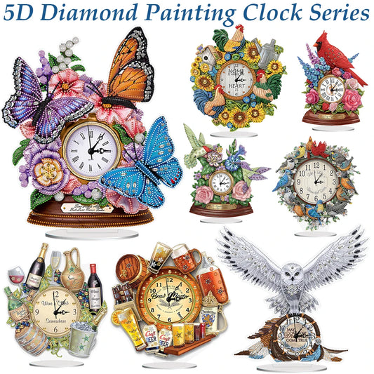 Animal Diamond Glitter Diamond Painting Clock Kit