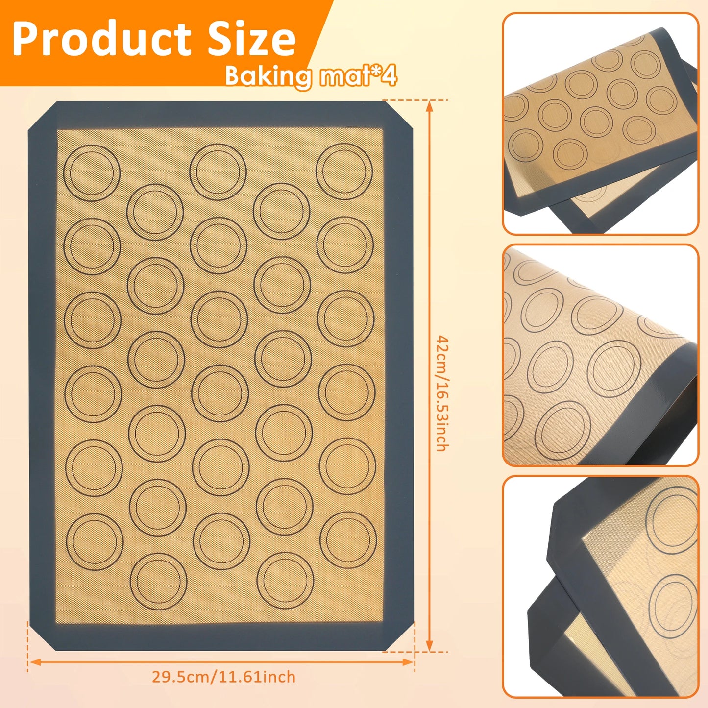 8Pcs Non-Stick Silicone Baking Mat