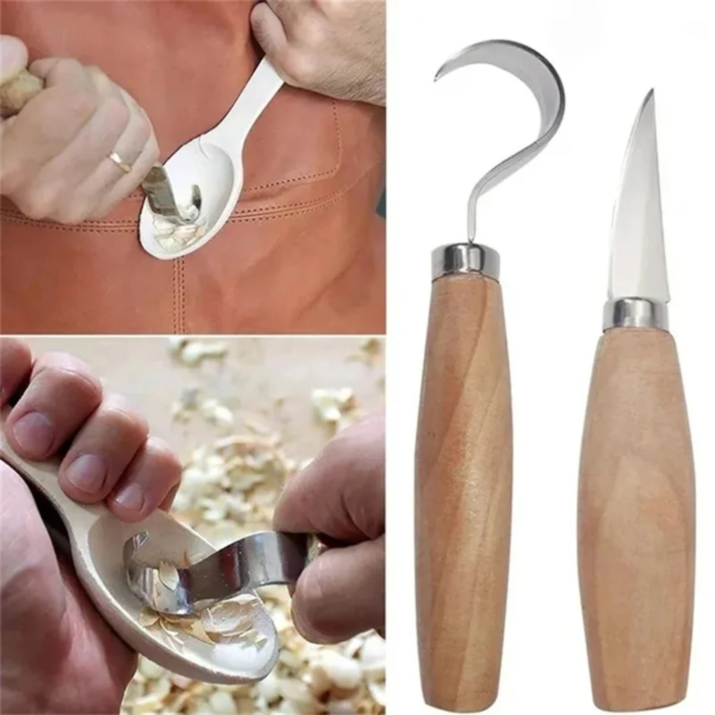 Stainless Steel Woodcarving Spoon Set