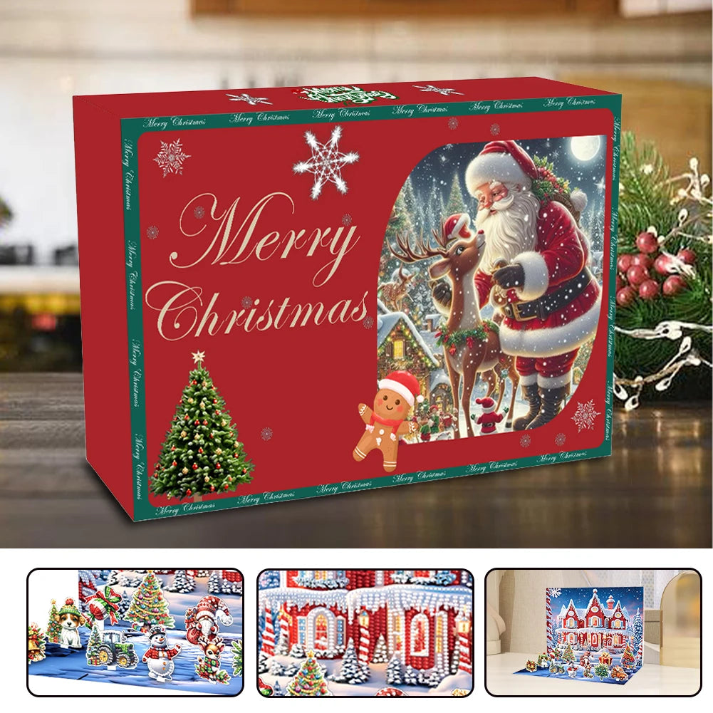 Christmas Calendar Diamond Painting Tabletop Ornament Advent Box