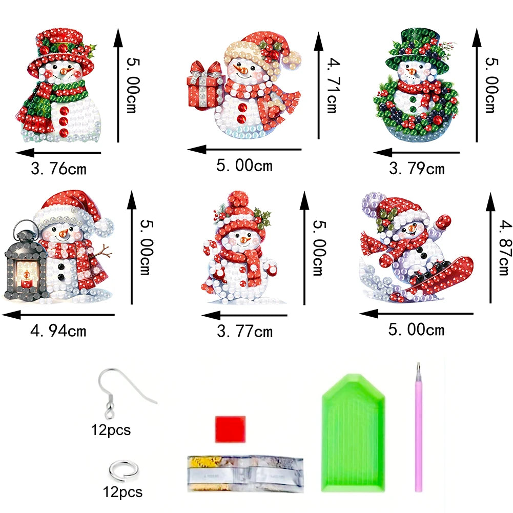 6 Pairs Double Sided Christmas Gnome