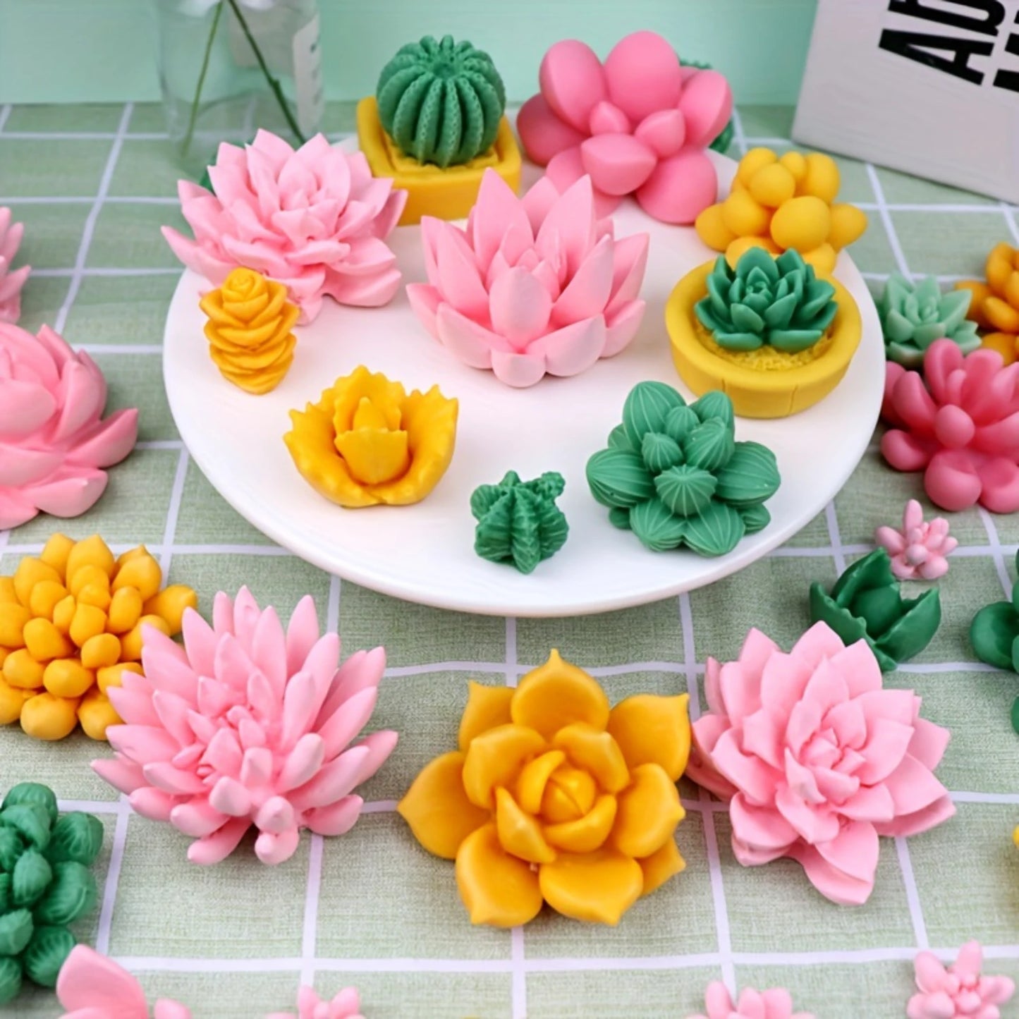 9pcs, 3D Silicone Succulent Plant Chocolate and Candy Molds - Perfect for Baking and Fondant - Kitchen Gadgets and Accessories