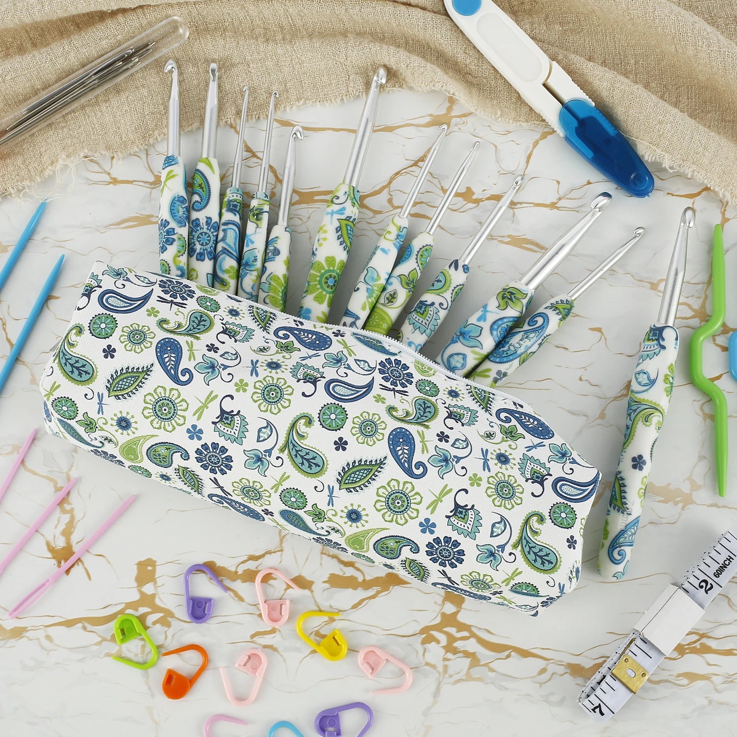 Ergonomic Crochet Hook Set with Storage Bag