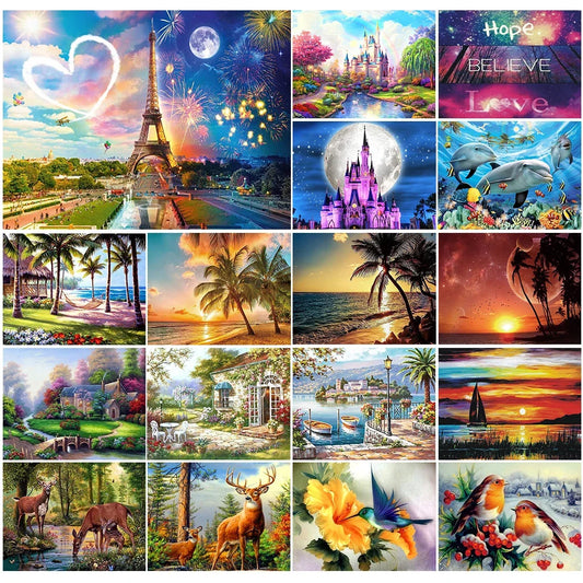 Sunset Love Landscape Full Round Diamond Painting Kit