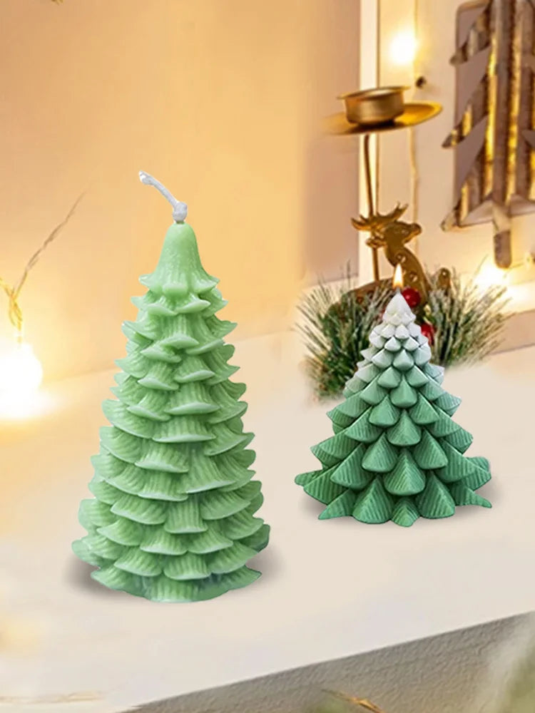 2 Pieces 3D Christmas Tree Silicone Mold