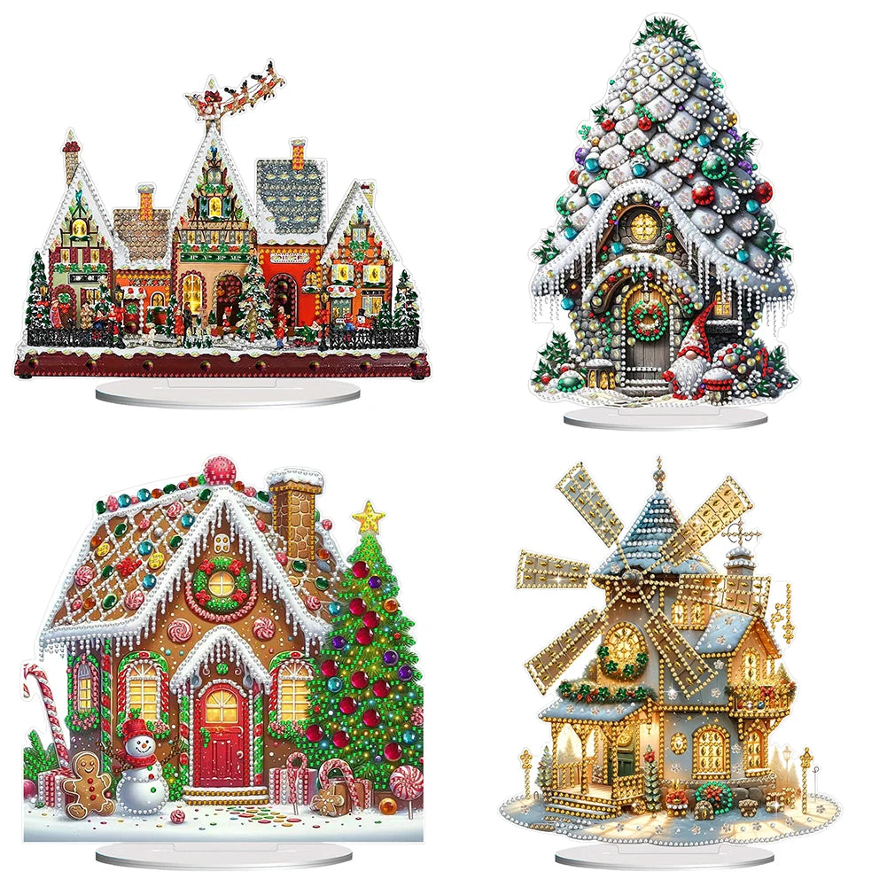 Christmas House Diamond Painting Desktop Ornaments Kit