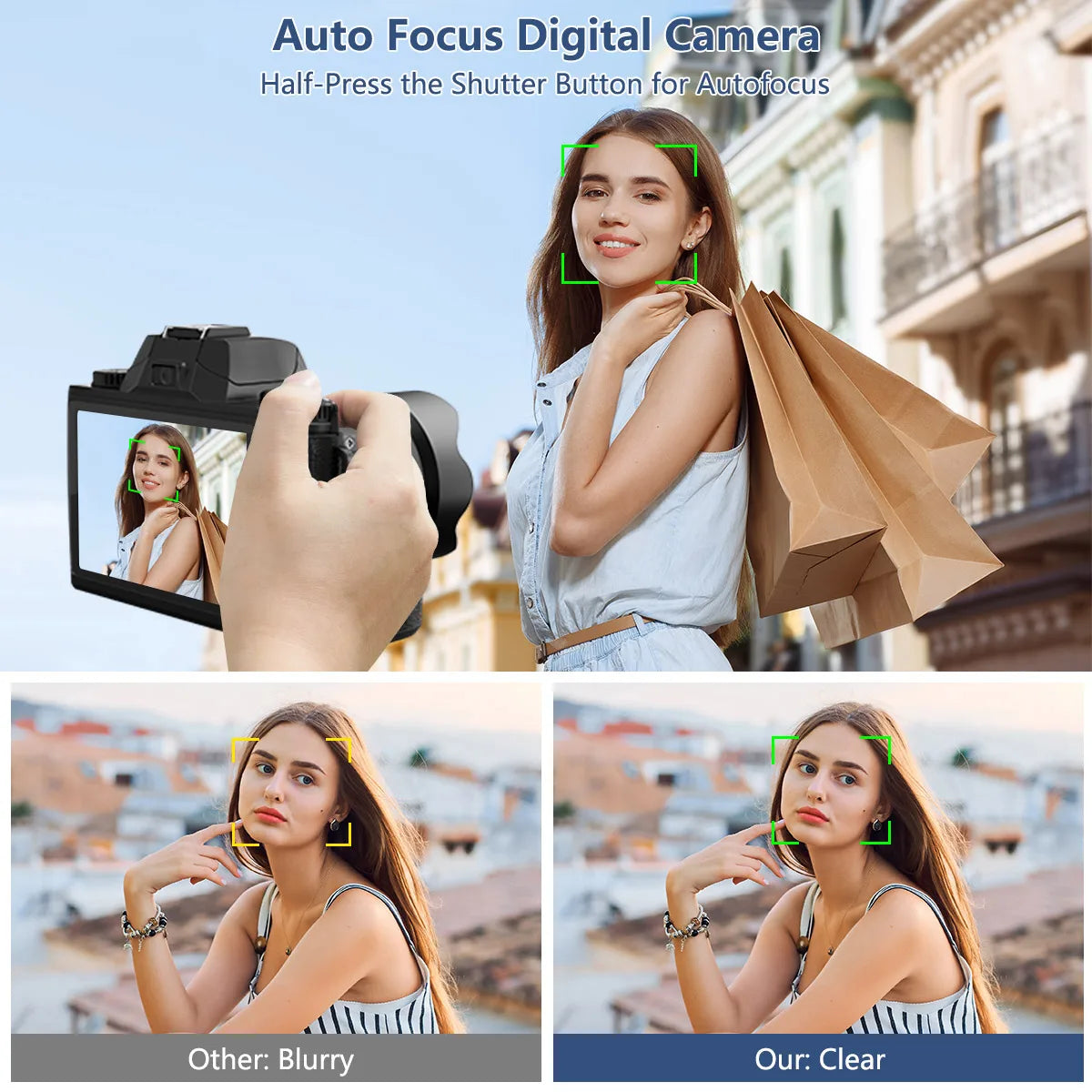 4K Cameras for Photography 64MP WiFi Auto Focus