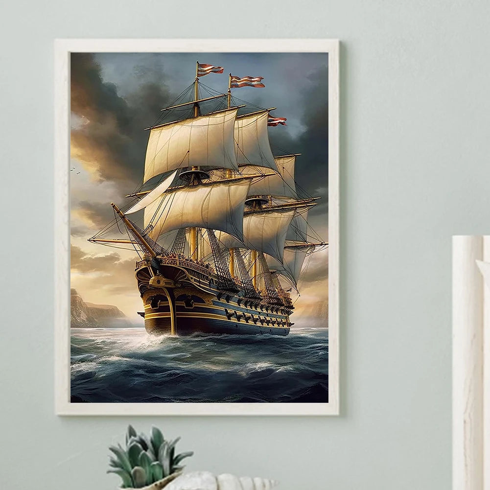 Sea Sailing Full Square Drill Diamond Painting Home Decor