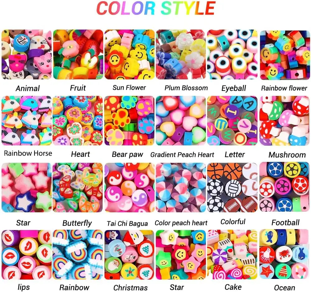 480PCS Polymer Clay Beads