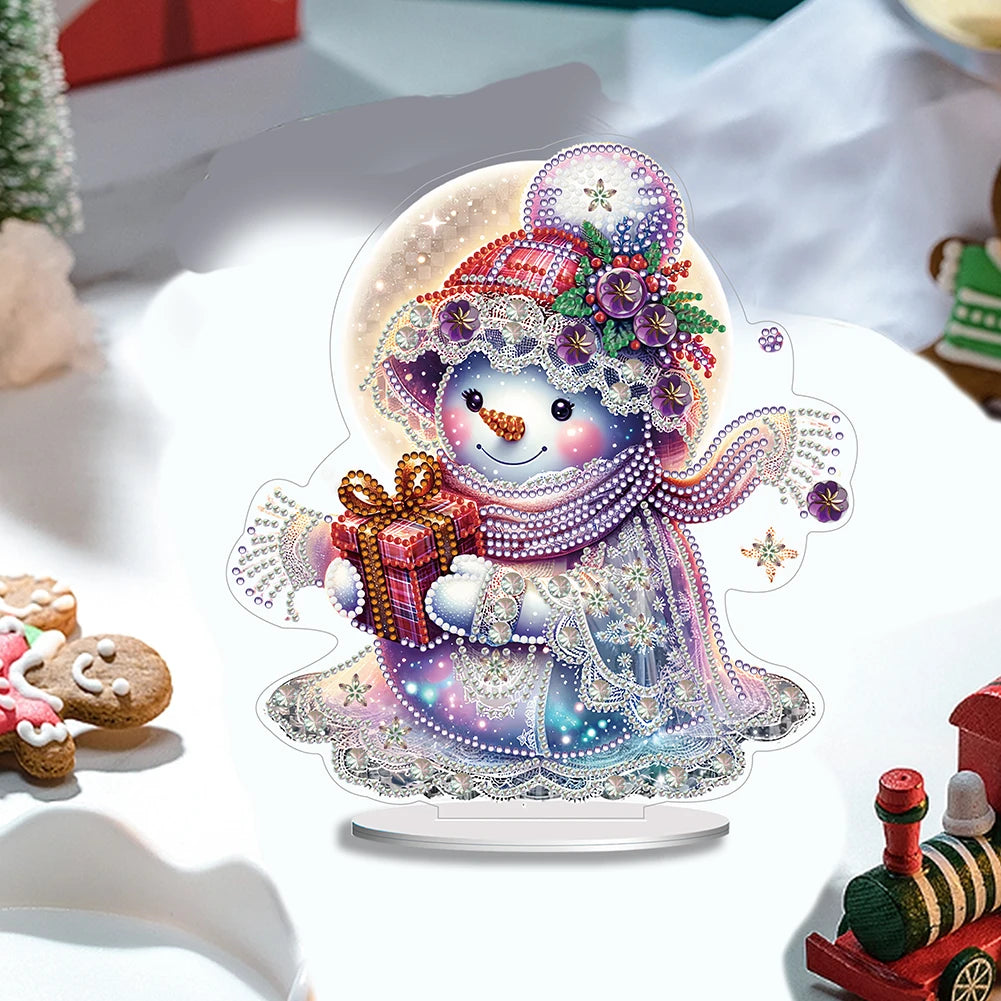 Snowman Ornament Christmas Diamond Art Tabletop Decorations