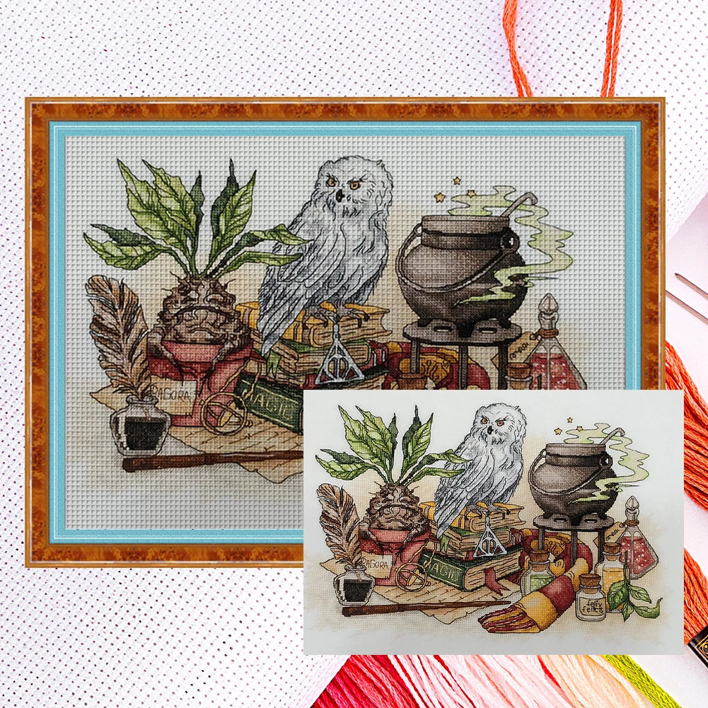 Cotton Thread Printed DIY Needlepoint Kits Magic Lab Owl