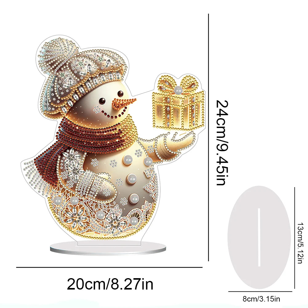 Snowman Ornament Christmas Diamond Art Tabletop Decorations