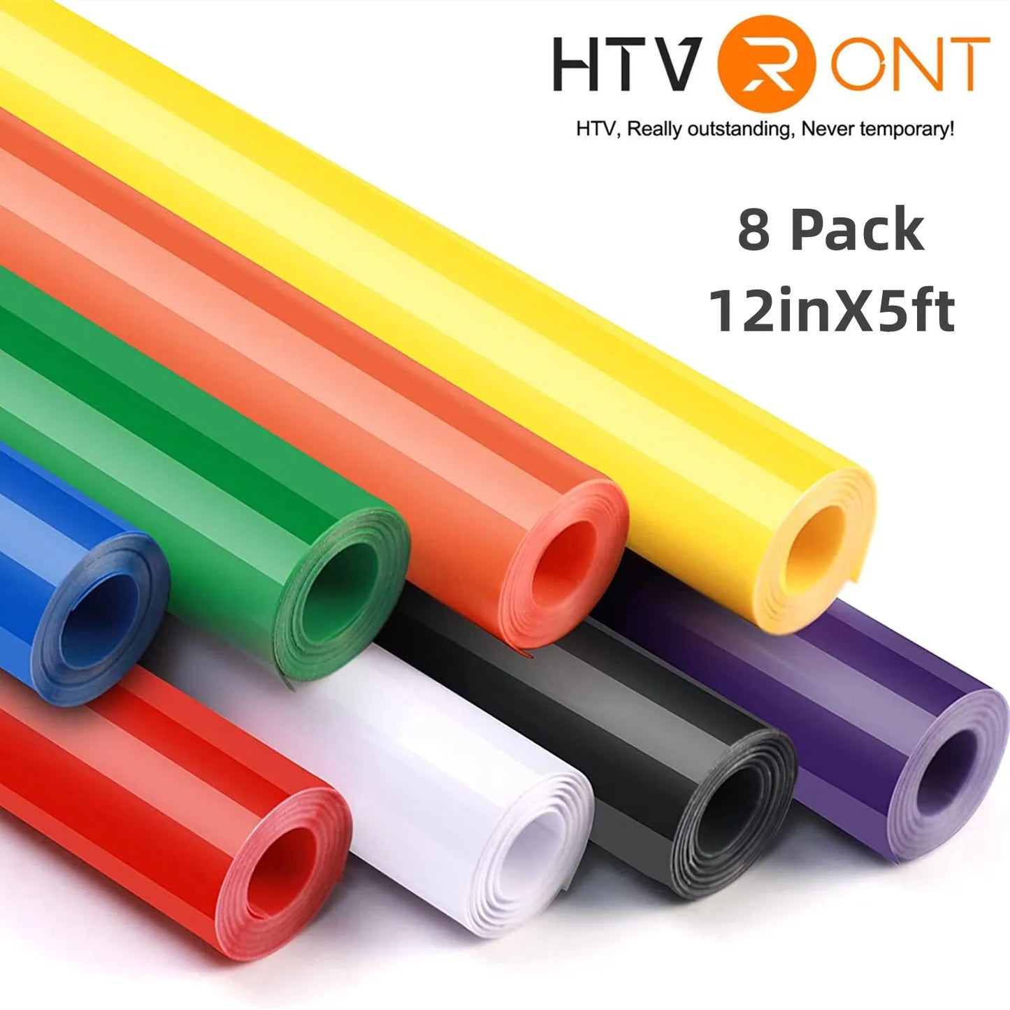 12/8 Pack 2inX5ft Multi Color Permanent Adhesive Vinyl Rolls