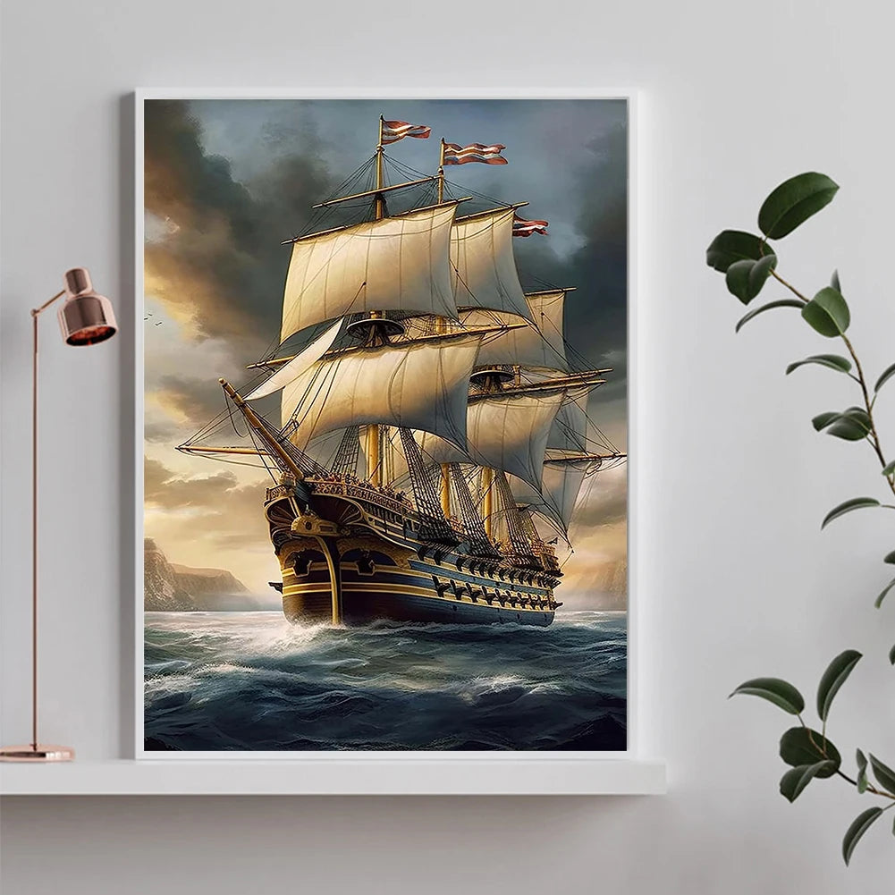 Sea Sailing Full Square Drill Diamond Painting Home Decor