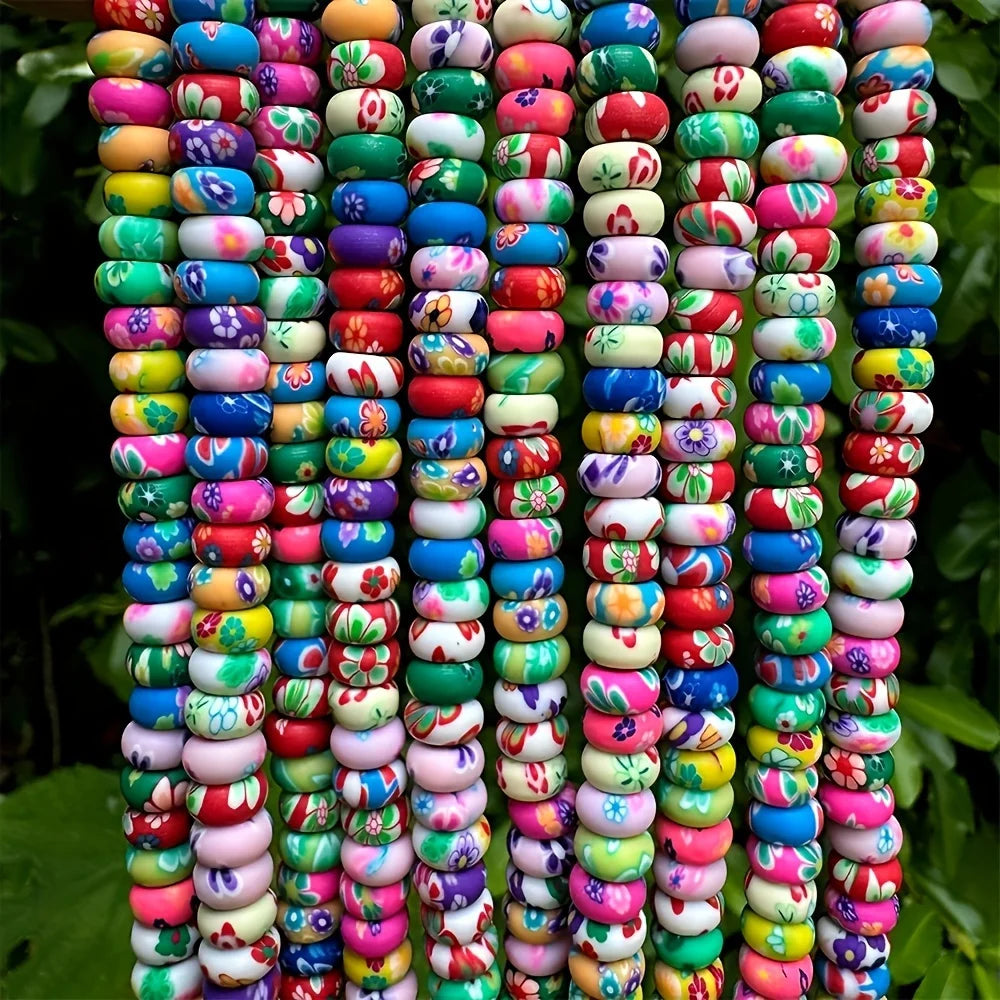 About 100pcs Colored Polymer Clay Beads