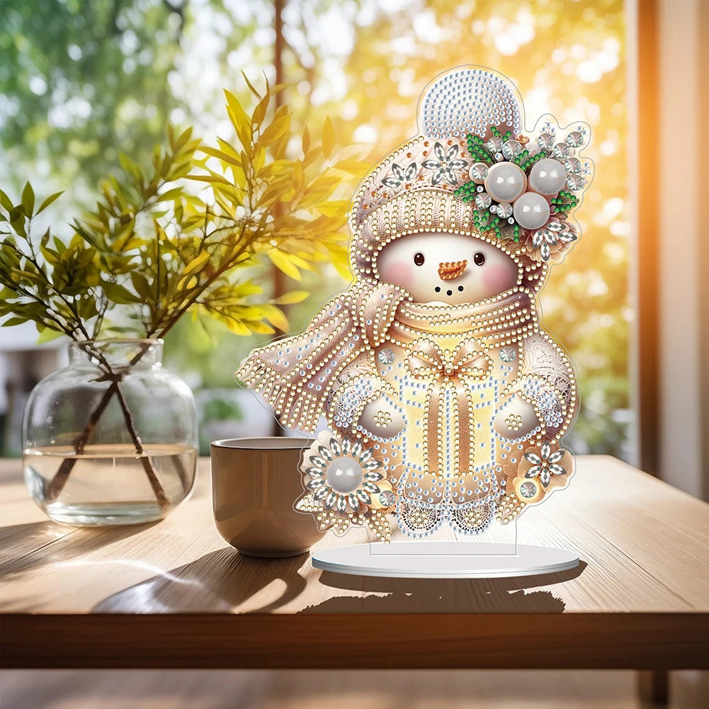 Snowman Ornament Christmas Diamond Art Tabletop Decorations