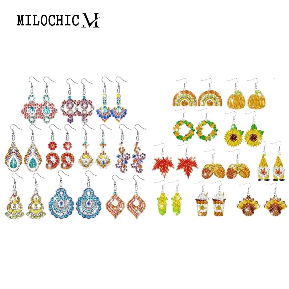 10 Pairs Diamond Painting DIY Earring Making Kit